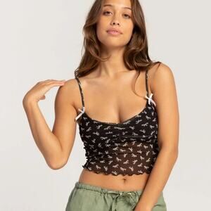 Tilly’s Full Tilt Black Bow  Cami Top size M NWT